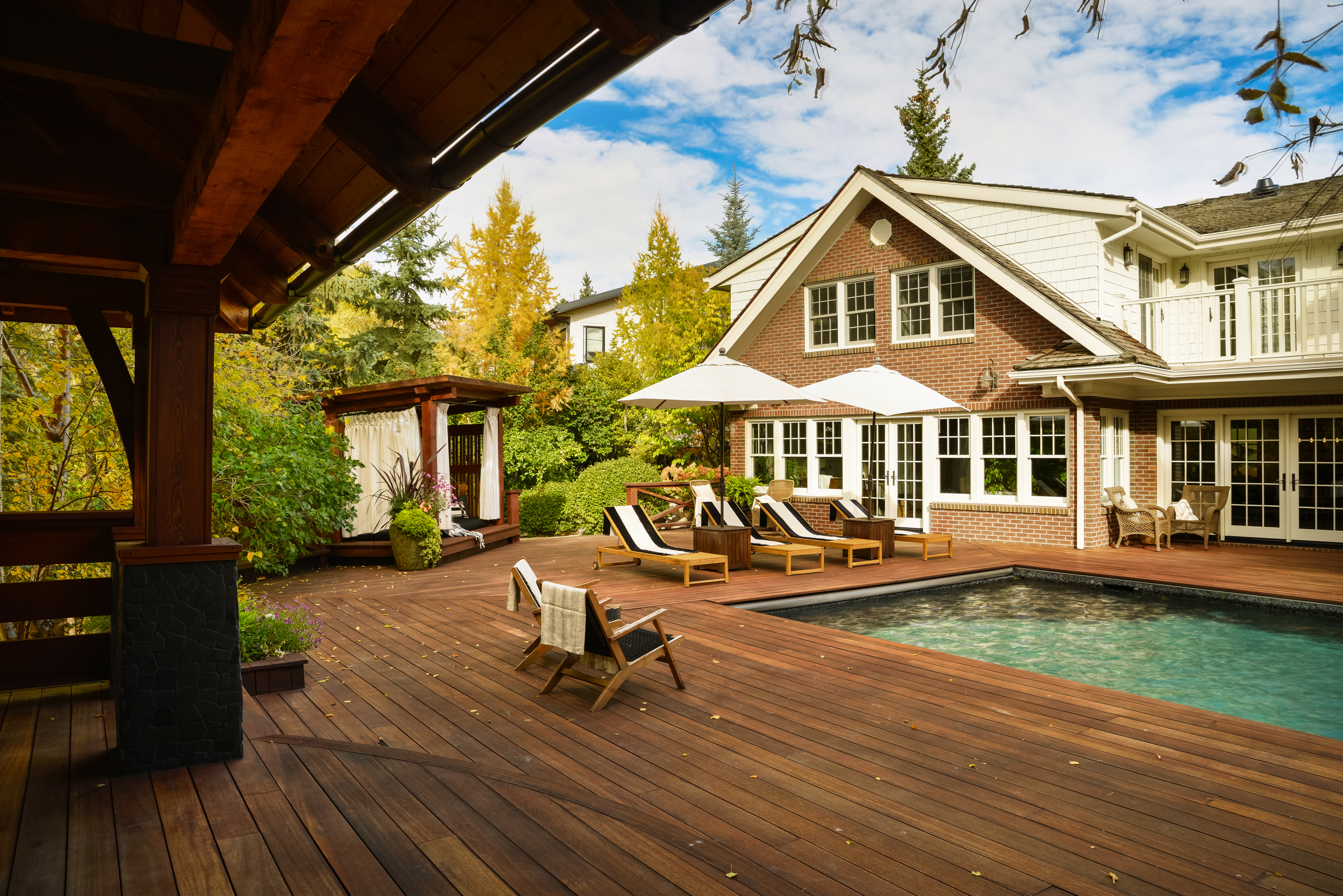 Pool of 12719 39 Ave in Westbrook Estates home for sale by Holland and Associates Real Estate in Edmonton.